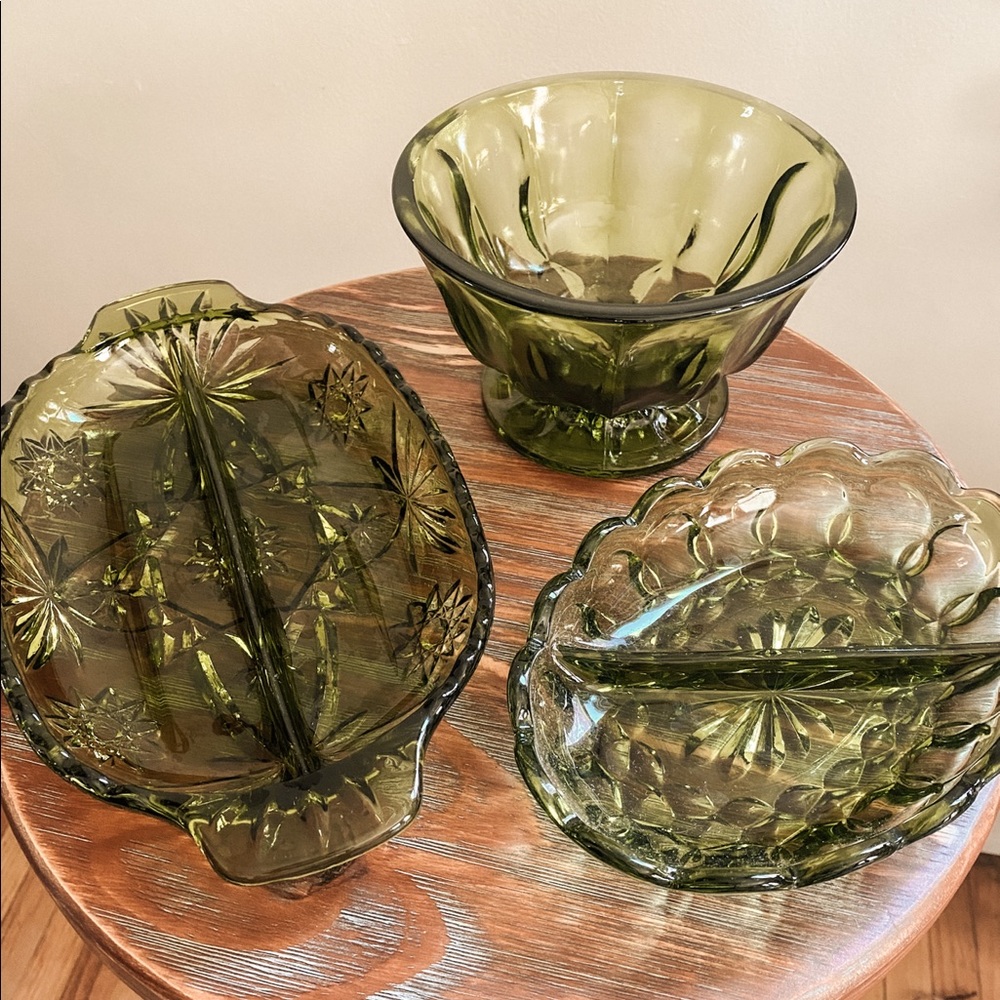 MCM Green Glass SMALL Candy Dish